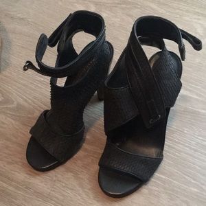 BCBGMAXAZRIA Black Strappy Heels